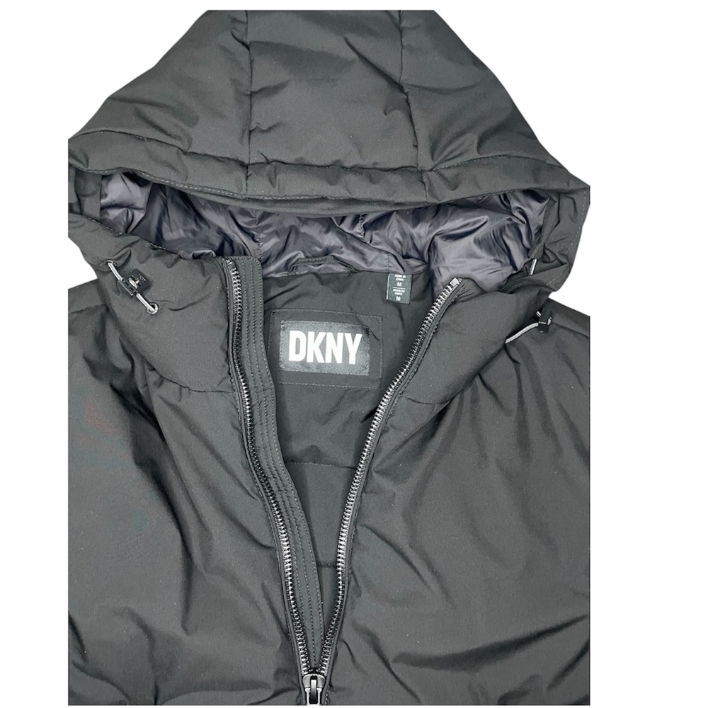 DKNY Black Hooded Jacket-Mens Medium